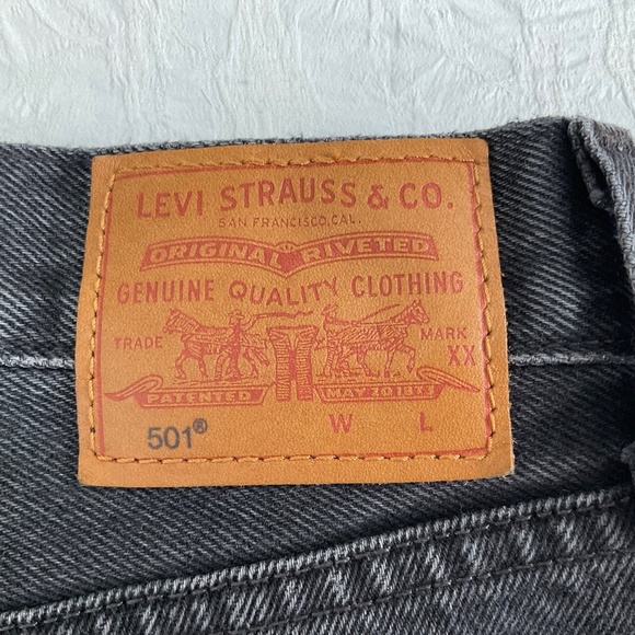 Levi’s 501 Spliced Premium Denim Jeans Black w/ Grey Size 28W 30L - Picture 6 of 16